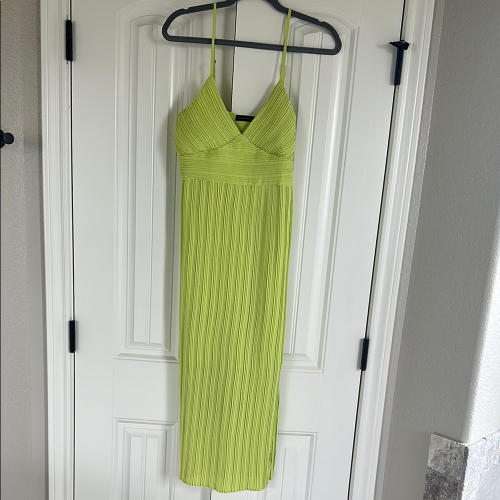 Banana Republic Green Pleated Midi Sundress